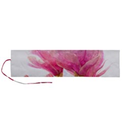 Magnolia Roze Aquarel Watercolor Roll Up Canvas Pencil Holder (l) by picsaspassion