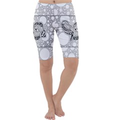 Elegant Mandala Elephant In Black And Wihte Cropped Leggings  by FantasyWorld7