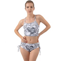 Elegant Mandala Elephant In Black And Wihte Mini Tank Bikini Set by FantasyWorld7