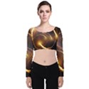 Flying Comets and light rays, digital art Velvet Long Sleeve Crop Top View1