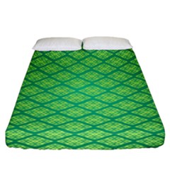 Pattern Texture Geometric Green Fitted Sheet (california King Size) by Mariart