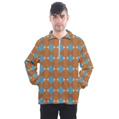 Pattern Brown Triangle Men s Half Zip Pullover by HermanTelo