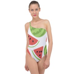 Watermelon Juice Auglis Clip Art Watermelon Classic One Shoulder Swimsuit by Vaneshart