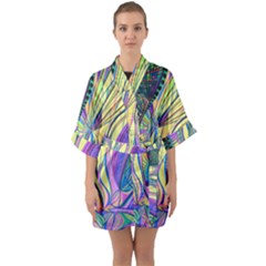 Happpy (4) Half Sleeve Satin Kimono  by nicholakarma