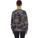 Marble light gray with green lime veins texture floor background retro neon 80s style neon colors print luxuous real marble Women s High Neck Windbreaker View2