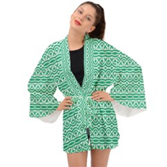 Pattern Green Long Sleeve Kimono by Mariart