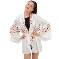 Music Notes Clef Sound Long Sleeve Kimono by HermanTelo