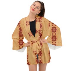 Brown Flower Long Sleeve Kimono by HermanTelo