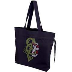 Pepe The Frog Rare Celtic Viking Norse Dragon Pattern Deus Vult Medieval Wojak Crusader Drawstring Tote Bag by snek