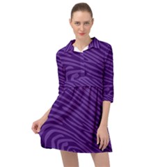 Pattern Texture Purple Mini Skater Shirt Dress by Mariart