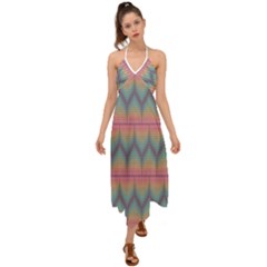 Pattern Background Texture Colorful Halter Tie Back Dress  by HermanTelo