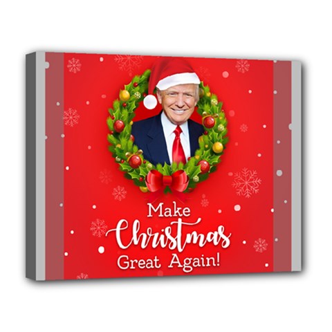 Make Christmas Great Again With Trump Face Maga Canvas 14  X 11  (stretched) by snek