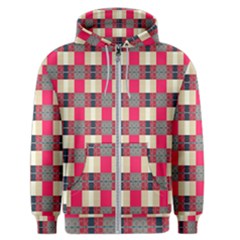 Background Texture Plaid Red Men s Zipper Hoodie by HermanTelo