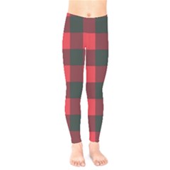 Canadian Lumberjack Red And Black Plaid Canada Kids  Leggings by snek