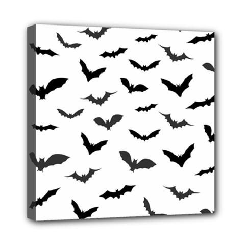 Bats Pattern Mini Canvas 8  X 8  (stretched) by Sobalvarro