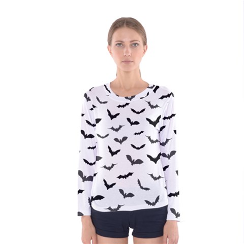 Bats Pattern Women s Long Sleeve Tee by Sobalvarro