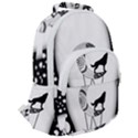 Wonderful Moon With Black Wolf Rounded Multi Pocket Backpack View2