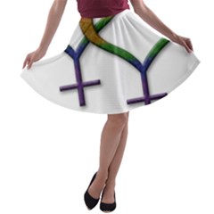 Mrs  And Mrs  A-line Skater Skirt by LiveLoudGraphics