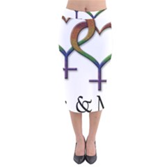 Mrs  And Mrs  Velvet Midi Pencil Skirt by LiveLoudGraphics