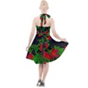 Dark Pop Art Floral Poster Halter Party Swing Dress  View2