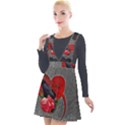 Wonderful Crow On A Heart Plunge Pinafore Velour Dress View1