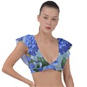 Hydrangea  Plunge Frill Sleeve Bikini Top View1