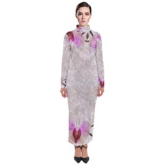 Orchidées Fleurs Abstrait Turtleneck Maxi Dress by kcreatif