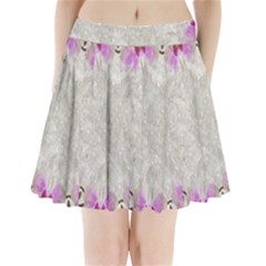 Orchidées Fleurs Abstrait Pleated Mini Skirt by kcreatif