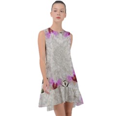 Orchidées Fleurs Abstrait Frill Swing Dress by kcreatif