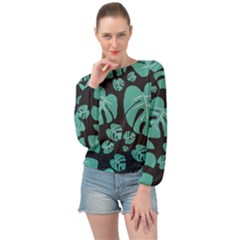 Leaves Banded Bottom Chiffon Top by Sobalvarro