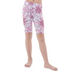 Pink Flowers Kids  Mid Length Swim Shorts by Sobalvarro