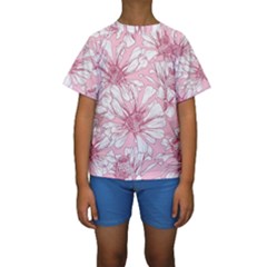 Pink Flowers Kids  Short Sleeve Swimwear by Sobalvarro