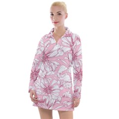 Pink Flowers Women s Long Sleeve Casual Dress by Sobalvarro