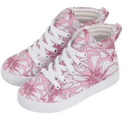 Pink Flowers Kids  Hi-top Skate Sneakers by Sobalvarro