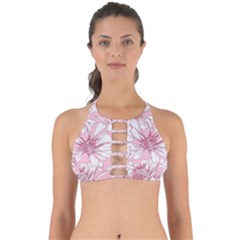 Pink Flowers Perfectly Cut Out Bikini Top by Sobalvarro