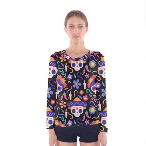 Dia De Los Muertos Women s Long Sleeve Tee by Sobalvarro