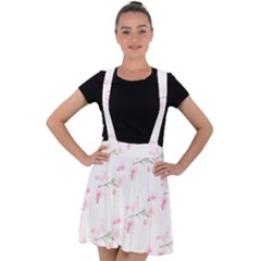 Pattern Orchidée Fleurs Velvet Suspender Skater Skirt by kcreatif