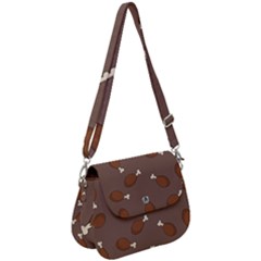 Turkey Leg Pattern - Thanksgiving Saddle Handbag by Valentinaart
