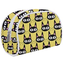 Cute Black Cat Pattern Makeup Case (large) by Valentinaart