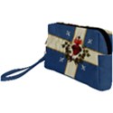 Quebec flag drapeau Québec Patriote Carillon Sacré-Coeur Christian Catholic old vintage with fleurs de lys Wristlet Pouch Bag (Small) View1