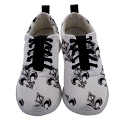 French France Fleur De Lys Metal Pattern Black And White Antique Vintage Women Athletic Shoes by Quebec