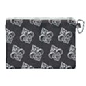 French France Fleur De Lys Metal Pattern black and white antique vintage black rocker Canvas Cosmetic Bag (XL) View2