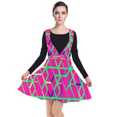 Abstrait Neon Rose Plunge Pinafore Dress by kcreatif