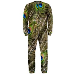 Peacock Feathers Color Plumage Green Onepiece Jumpsuit (men)  by Sapixe