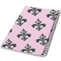 French France Fleur De Lys Metal Pattern black and white antique vintage pink and black rocker 5.5  x 8.5  Notebook View2