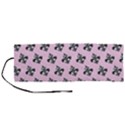 French France Fleur De Lys Metal Pattern black and white antique vintage pink and black rocker Roll Up Canvas Pencil Holder (M) View1