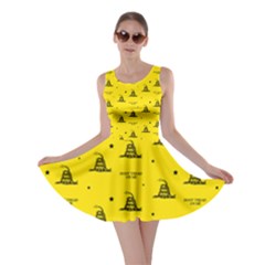 Gadsden Flag Don t Tread On Me Yellow And Black Pattern With American Stars Skater Dress by snek