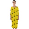 Gadsden Flag Don t tread on me Yellow and Black Pattern with american stars Quarter Sleeve Midi Bodycon Dress View1