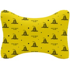 Gadsden Flag Don t Tread On Me Yellow And Black Pattern With American Stars Seat Head Rest Cushion by snek