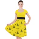 Gadsden Flag Don t tread on me Yellow and Black Pattern with american stars Cap Sleeve Midi Dress View1